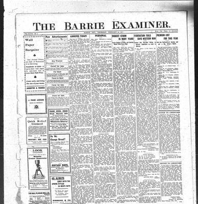 Barrie Examiner, 29 Feb 1912