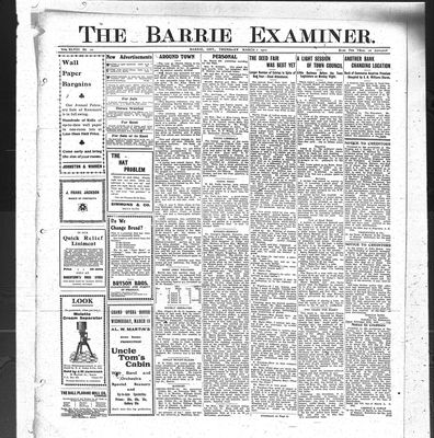 Barrie Examiner, 7 Mar 1912