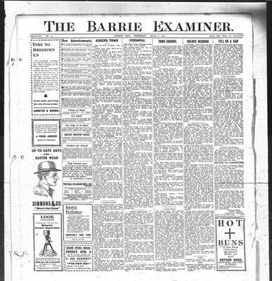 Barrie Examiner, 4 Apr 1912