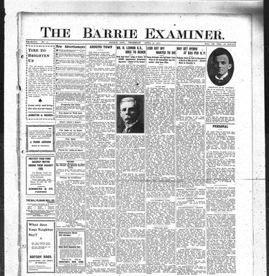 Barrie Examiner, 25 Apr 1912