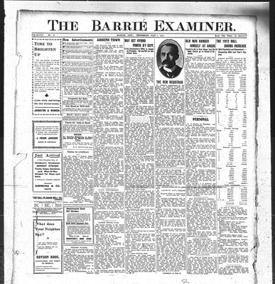 Barrie Examiner, 2 May 1912