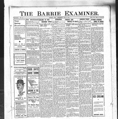 Barrie Examiner, 16 May 1912