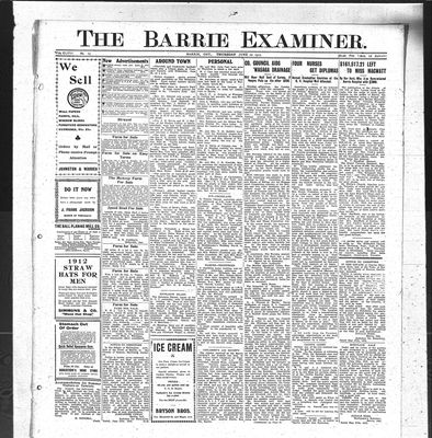 Barrie Examiner, 20 Jun 1912