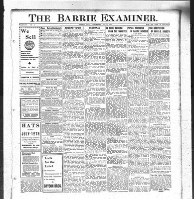 Barrie Examiner, 4 Jul 1912