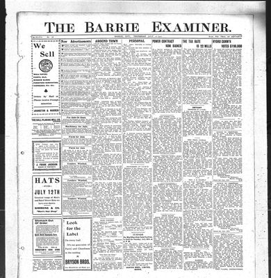 Barrie Examiner, 11 Jul 1912