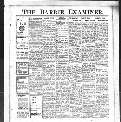 Barrie Examiner, 25 Jul 1912