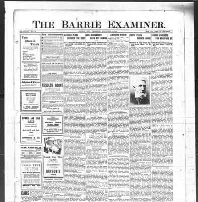 Barrie Examiner, 14 Nov 1912