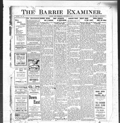 Barrie Examiner, 28 Nov 1912