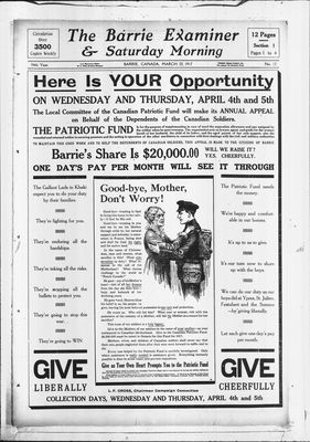 Barrie Examiner, 22 Mar 1917