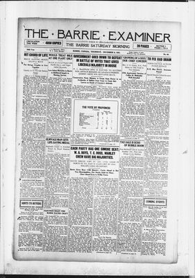 Barrie Examiner, 8 Dec 1921