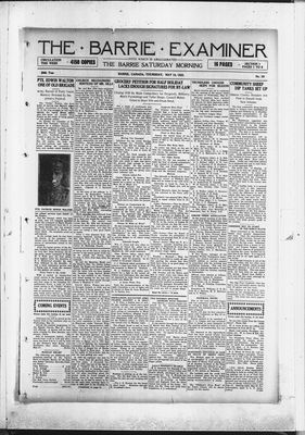 Barrie Examiner, 18 May 1922