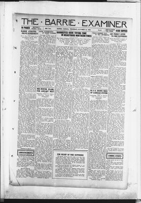 Barrie Examiner, 12 Oct 1922