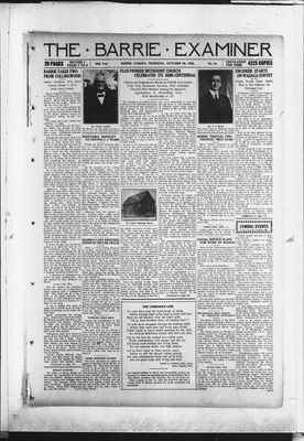 Barrie Examiner, 26 Oct 1922