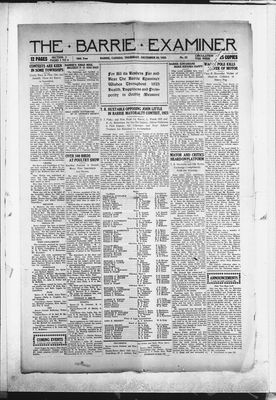 Barrie Examiner, 28 Dec 1922