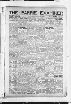 Barrie Examiner, 18 Jan 1923