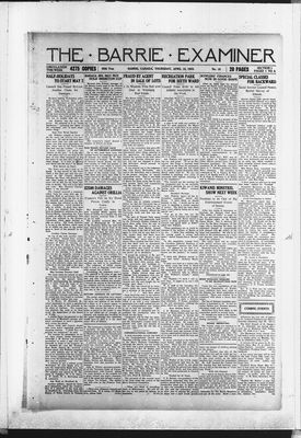 Barrie Examiner, 19 Apr 1923