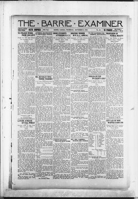 Barrie Examiner, 6 Sep 1923