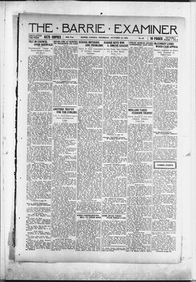 Barrie Examiner, 18 Oct 1923