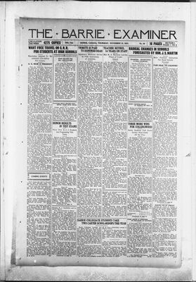 Barrie Examiner, 15 Nov 1923