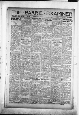 Barrie Examiner, 19 Feb 1925