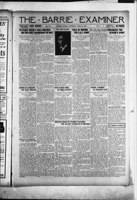 Barrie Examiner, 23 Apr 1925