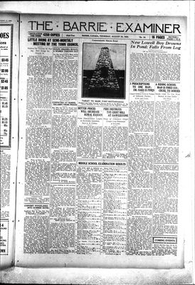 Barrie Examiner, 20 Aug 1925