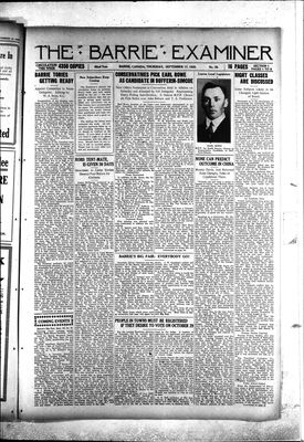 Barrie Examiner, 17 Sep 1925