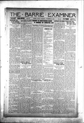 Barrie Examiner, 12 Nov 1925