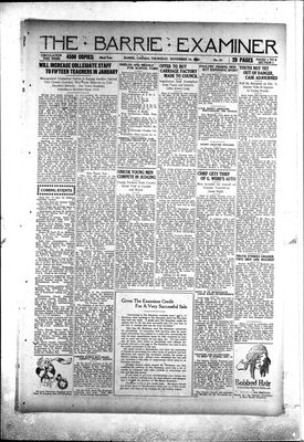 Barrie Examiner, 19 Nov 1925