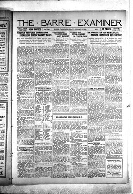 Barrie Examiner, 21 Jan 1926