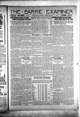 Barrie Examiner, 18 Feb 1926