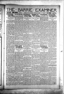 Barrie Examiner, 25 Feb 1926