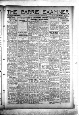 Barrie Examiner, 25 Mar 1926