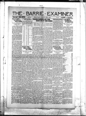 Barrie Examiner, 8 Apr 1926