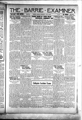 Barrie Examiner, 8 Jul 1926