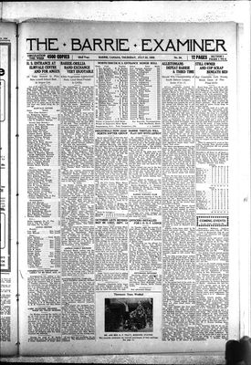 Barrie Examiner, 22 Jul 1926