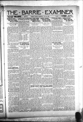 Barrie Examiner, 29 Jul 1926