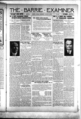 Barrie Examiner, 12 Aug 1926