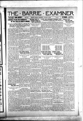 Barrie Examiner, 19 Aug 1926