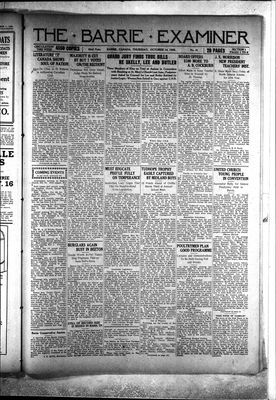 Barrie Examiner, 14 Oct 1926