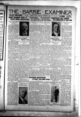 Barrie Examiner, 4 Nov 1926