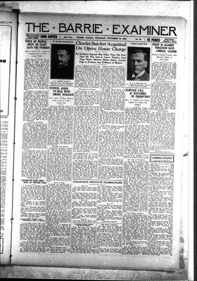 Barrie Examiner, 18 Nov 1926