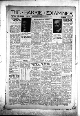 Barrie Examiner, 13 Jan 1927