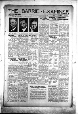 Barrie Examiner, 20 Jan 1927