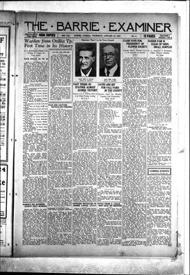 Barrie Examiner, 27 Jan 1927