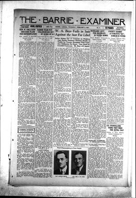 Barrie Examiner, 3 Feb 1927