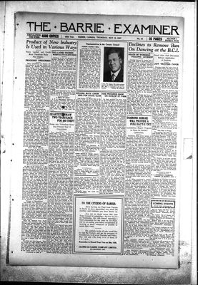 Barrie Examiner, 12 May 1927