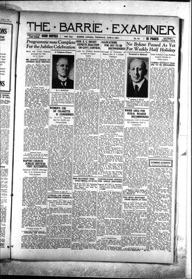 Barrie Examiner, 9 Jun 1927