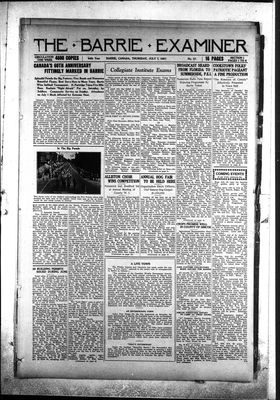 Barrie Examiner, 7 Jul 1927