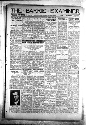 Barrie Examiner, 20 Oct 1927